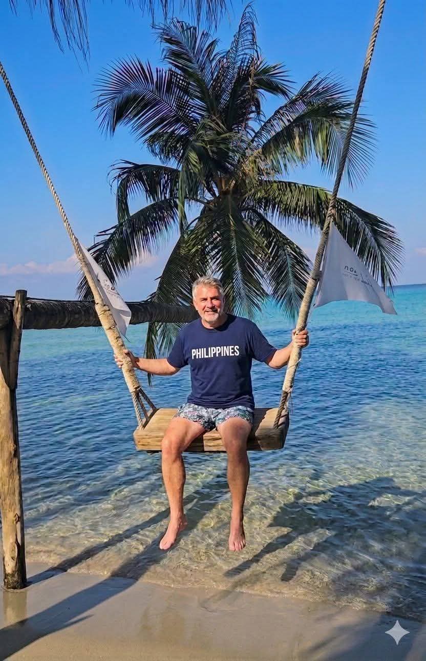 Client enjoying tropical beach