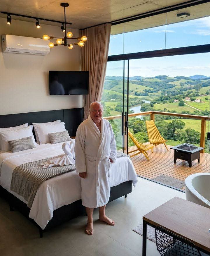 Client in luxury villa